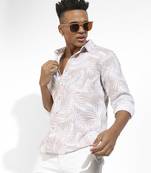 Men's beige pinstriped shirt