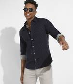 Men's navy blue chalk diamomd shirt