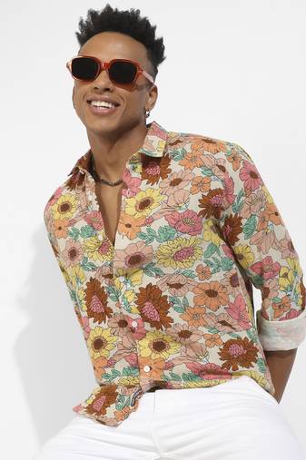 Men's multicolour floral cluster shirt