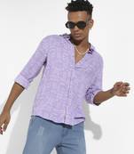 Men's lavender minimal aztec shirt