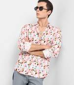 Men's blue & pink leaf strokes shirt