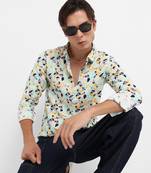 Men's multicolour leaf strokes shirt