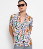 Men's multicolour abstract foilage shirt