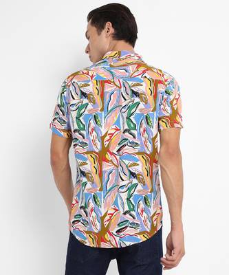 Men's multicolour abstract foilage shirt 3