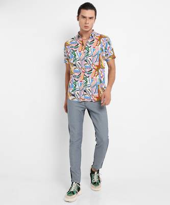 Men's multicolour abstract foilage shirt 4