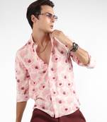 Men's light pink flower petals shirt