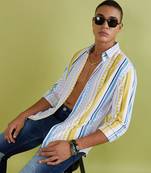 Men's multicolour geometrical print shirt