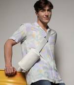 Men's multicolour pastel flora shirt