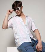 Men's baby pink & powder blue pastel vertical ombre shirt