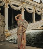 Grey Soft Silk Beautiful Weaving Border And Rich Pallu Saree With Blouse For Women