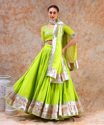 Dil Kash Bright Green Lehenga Set 1