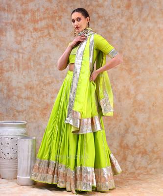Dil Kash Bright Green Lehenga Set 2