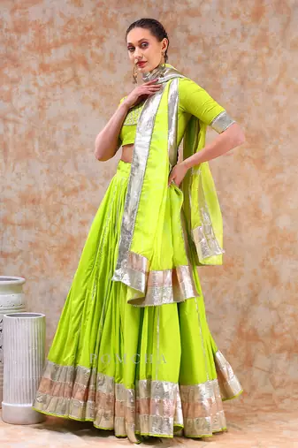 Dil Kash Bright Green Lehenga Set