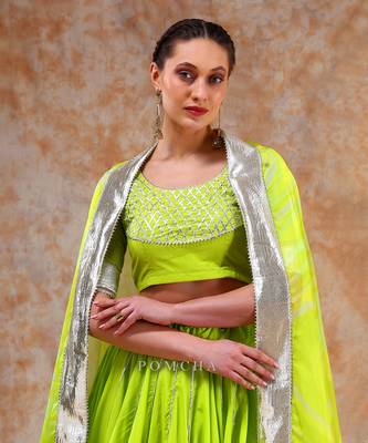 Dil Kash Bright Green Lehenga Set 3