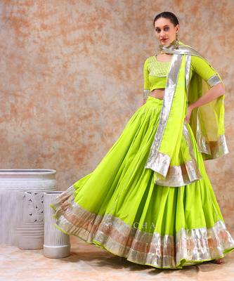 Dil Kash Bright Green Lehenga Set 4