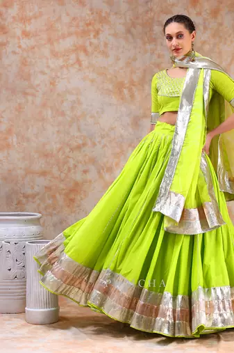 Dil Kash Bright Green Lehenga Set