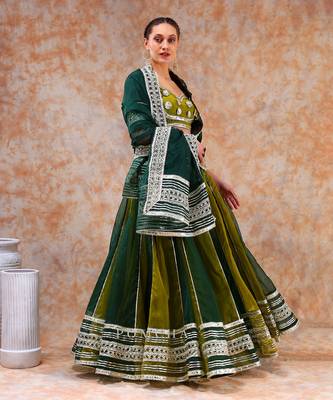 Dil Kash Green Double Shade Lehenga Set 2