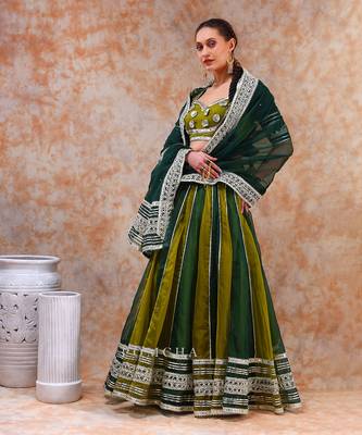 Dil Kash Green Double Shade Lehenga Set 3