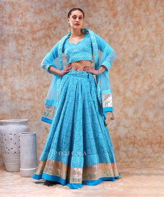 Dil Kash Bright Blue Lehenga Set 1
