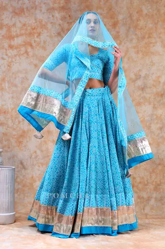 Dil Kash Bright Blue Lehenga Set