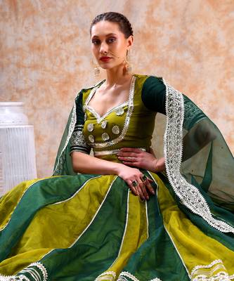 Dil Kash Green Double Shade Lehenga Set 4