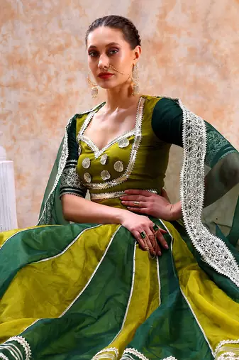 Dil Kash Green Double Shade Lehenga Set
