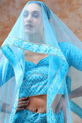 Dil Kash Bright Blue Lehenga Set