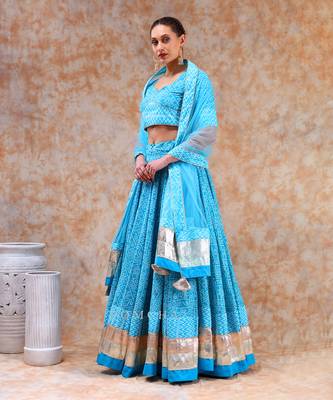 Dil Kash Bright Blue Lehenga Set 4
