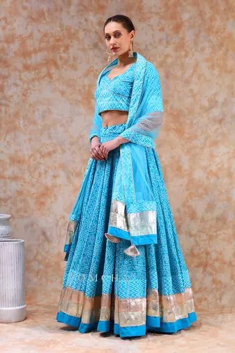 Dil Kash Bright Blue Lehenga Set
