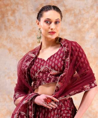 Dil Kash Maroon Lehenga Set 3