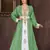 Dark-Green & White color Full Sleeves Handmade Moroccan Kaftan 