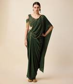 Bottol Green Silk. Embridered Saree