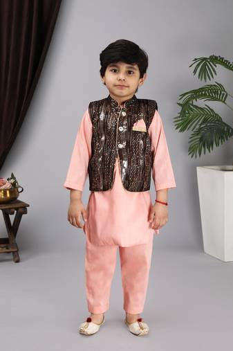 Black nehru jacket pitch kurta and pant