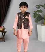 Black nehru jacket pitch kurta and pant