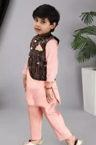 Black nehru jacket pitch kurta and pant