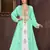Sea-Green & White color Full Sleeves Handmade Moroccan Kaftan 