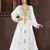 Off-White  & White color Full Sleeves Handmade Moroccan Kaftan 
