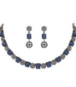 Light blue stone necklace set