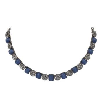 Light blue stone necklace set 2