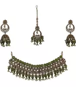 Elegant golden choker necklace set