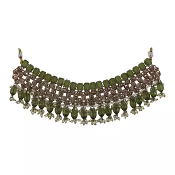 Elegant golden choker necklace set 2