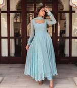 Women's designer anarkali gown with dupatta sets