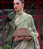 Green Banarasi Silk Zari Weaving Border And Rich Pallu Saree With Blouse For Women