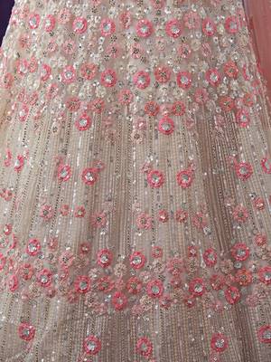 Fusionic off-white embroidered net lehenga-choli with blouse 4