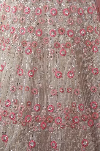 Fusionic off-white embroidered net lehenga-choli with blouse