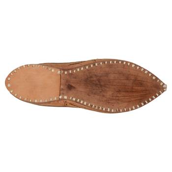 Peach brown leather men's jodhpuri mojaris 3