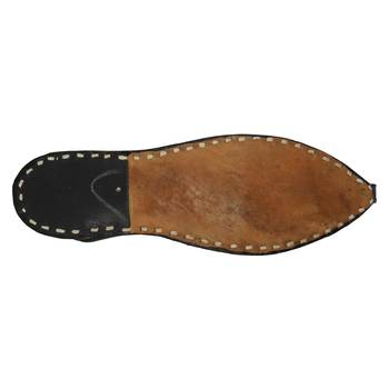 Holed black leather men's jodhpuri mojaris 2