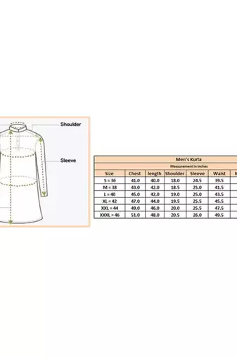 Blue plain cotton silk men-kurtas