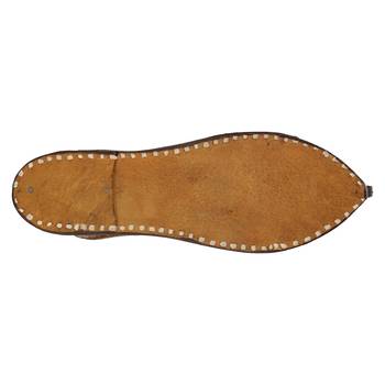 Brown imprinted leather men's jodhpuri mojaris 3