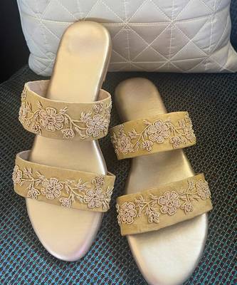 Gold zardosi flats 2